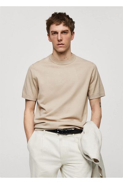 MANGO Man Dünnes Strick-T-Shirt