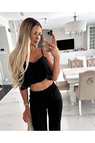 twomeey Σετ μπουστάκι και παντελόνι - Εισαγόμενο ύφασμα Ayrobin (πολύχρωμο)