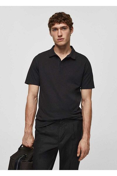 MANGO Man Tricou polo din bumbac piqué