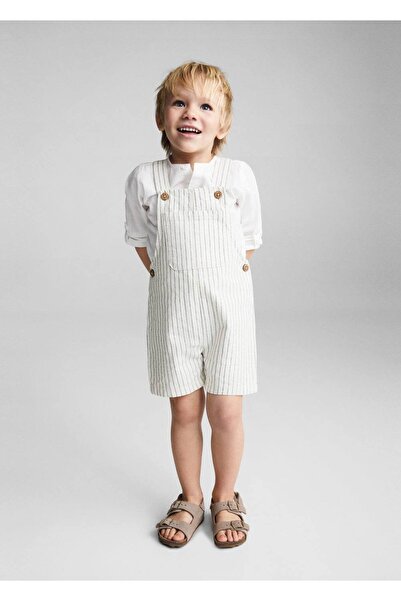 MANGO Baby Koton Jumpsuit - Striped Design