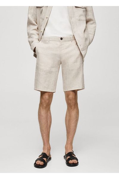 MANGO Man Slim-Fit-Bermudashorts aus 100 % Leinen