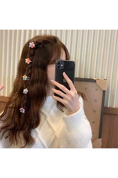 So Much Accesories Polymer Flower Patterned Children's Cute Rubber Buckle Set - 2 Pieces