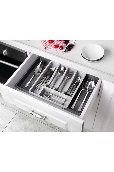Ecolux Anthracite Double Sided Practical Drawer - Space Holder and Spoon Holder Ladle