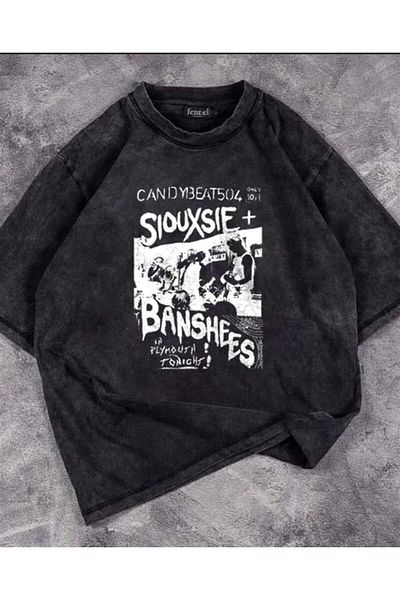 Touz Moda Πλένεται Siouxsie Banshees Oversize Vintage T-shirt