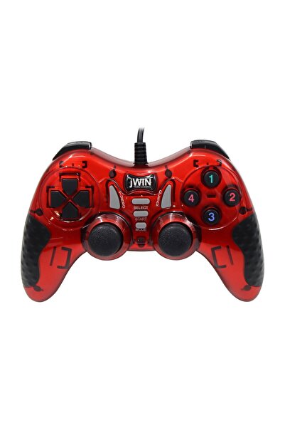 JWIN Usb-1245 Pc Gamepad Bilgisayar Oyun Kolu - Kırmızı