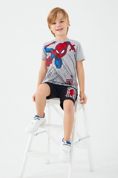 SPIDERMAN Buildings Gray Boy Bermuda Suit