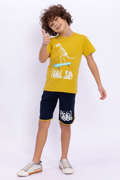 ROLY POLY Rolypoly Cool Kid Saffron Yellow Boy Bermuda Suit