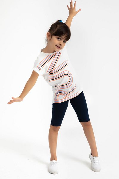 ROLY POLY Rolypoly girl's cream bermuda set