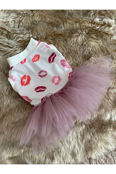 Barneystore Cat Dog Patterned Lip Tutu Dress