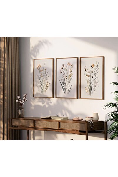 woodhomeworks Ahşap 3'lü Çerçeveli Dekoratif Tablo qmrc