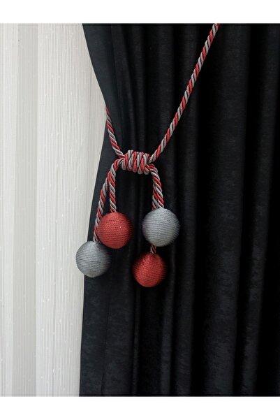 wolfling Modern Sarım 4 Toplu Braçol Kornişe Takmatik Ipli Tavan Perde Aksesuarı Bordo&koyugri