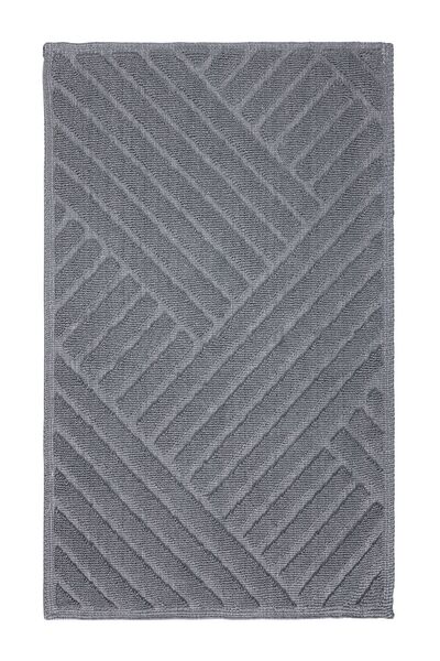 Koza Home Medea Gray 2-Piece Cotton Bath Mat Set 60x100 60x50 8593