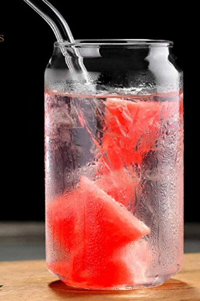 Comprox Titanic Cola 6 Pieces 500 ml Cocktail Glass Soft Drink Glass Set Glass 6-Piece Straw Transparent