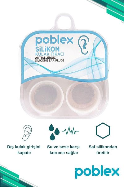 Poblex Silicone Earplugs 2 Pairs (4 PCS) Boxed