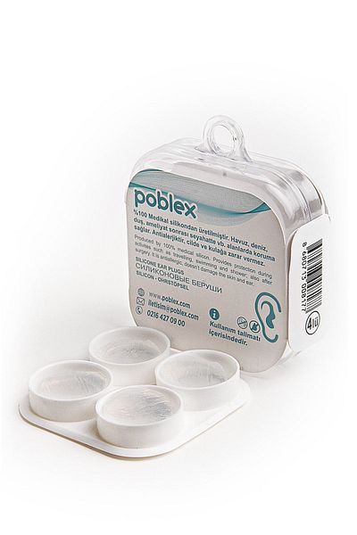 Poblex Silicone Earplugs 2 Pairs (4 PCS) Boxed