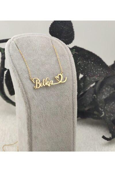 Genel Markalar Isim Yazılı Kalpli 925 Ayar Gümüş Kolye