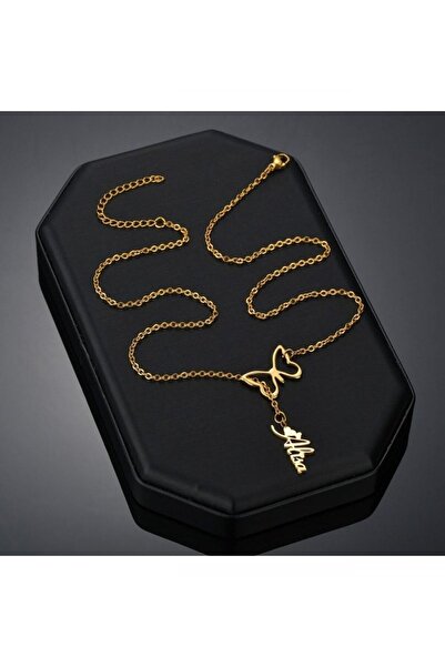 Genel Markalar Kelebek Figürlü İsme Özel Gümüş Kolye