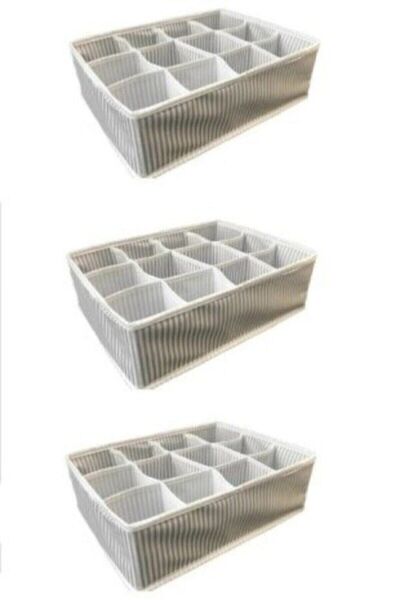 ALAS 3 Adet - 12 Bölmeli Çok Amaçlı Organizer Düzenleyici Çekmece Organizer -...