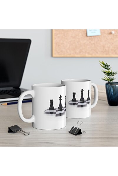 BaskıBazar كوب مزدوج مطبوع عليه شكل الشطرنج