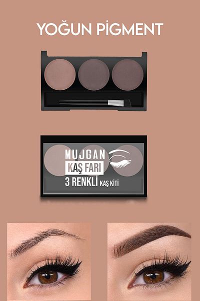 MUJGAN Romantic Flower 3-Piece Eyebrow Shadow 01