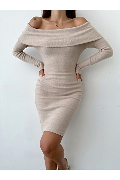 Brood Μίνι μακρυμάνικο φόρεμα με λαιμόκοψη Madonna