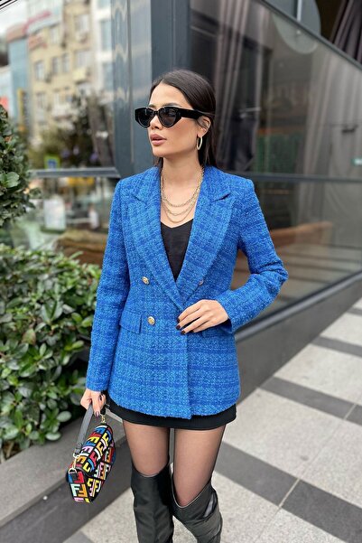 Miyore Двобортний комір з тувітним піджаком Блейзер Saks