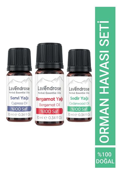 Lavendrose مجموعة العلاج العطري بالزيت العطري من Forest Air، زيت البرغموت النقي بنسبة 100%، زيت الأرز، زيت السرو