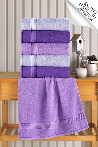 BİNNUR HOME Alia Soft 70x140 Cm Set 6 prosoape de baie