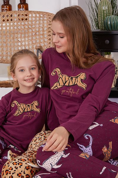 Arnetta Grateful Purple Girl's Long Sleeve Pajama Set