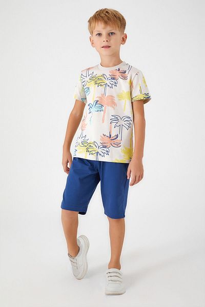 ROLY POLY Boy Bermuda Suit - Rolypoly Palm Tree Beige