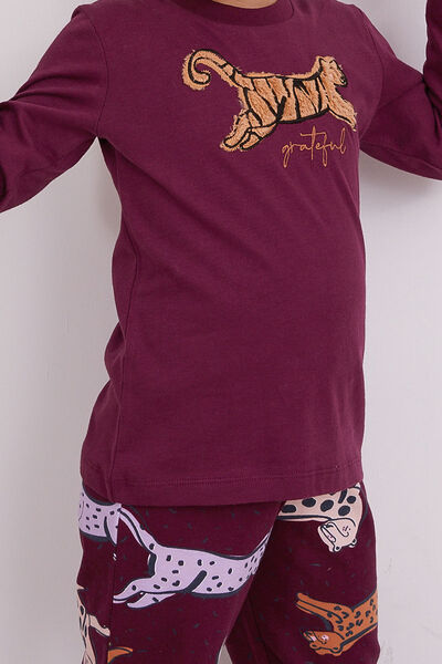 Arnetta Grateful Purple Girl's Long Sleeve Pajama Set