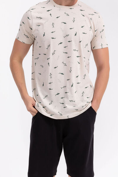 Arnetta Dolphins Beige Men's Bermuda Suit