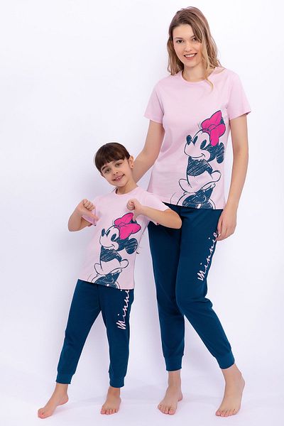 Minnie Mouse Licensed Light Pink Girl's Pajama Set