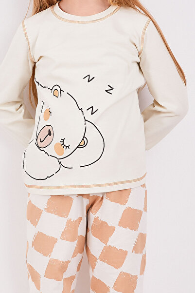 ROLY POLY Rolypoly Bear Beige Long Sleeve Girl's Pajama Set