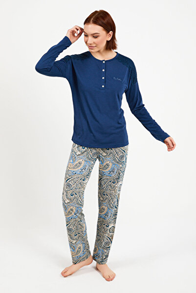 Pierre Cardin Σετ μακρυμάνικη πιτζάμες Space Blue