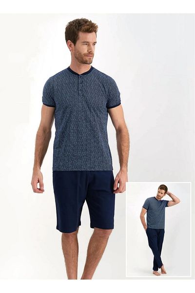 Arnetta Ανδρικό Σετ Πιτζάμες Navy Blue 3 τεμαχίων