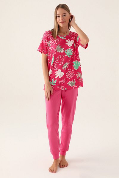 Rolypoly Pink Light Fuchsia Women's Short Sleeve Pajama Set