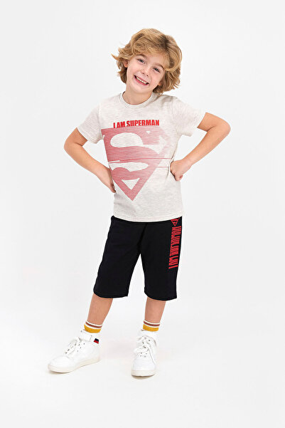 Superman Boy's Capri Set - Licensed Beige