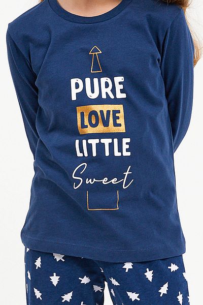 ROLY POLY Rolypoly Pure Love - Σετ πιτζάμες για κορίτσια Dark Indigo με μακριά μανίκια