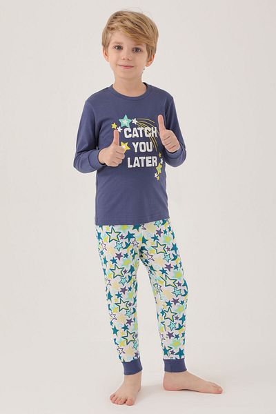 ROLY POLY Rolypoly Shooting Star Dark Indigo Boy Long Sleeve Pajama Set
