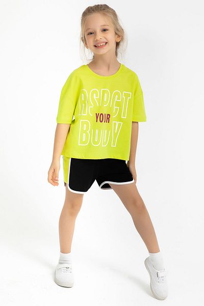 ROLY POLY Rolypoly Respect Your Body Lemon Yellow Girls' Shorts Set