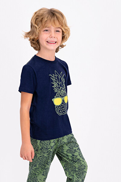 ROLY POLY Σετ ανδρικών κοντομάνικών πιτζάμες Rolypoly Pineapple - Navy Green