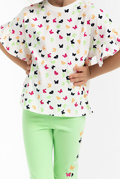 ROLY POLY Girl's Cream Tights Set - Rolypoly Butterflys