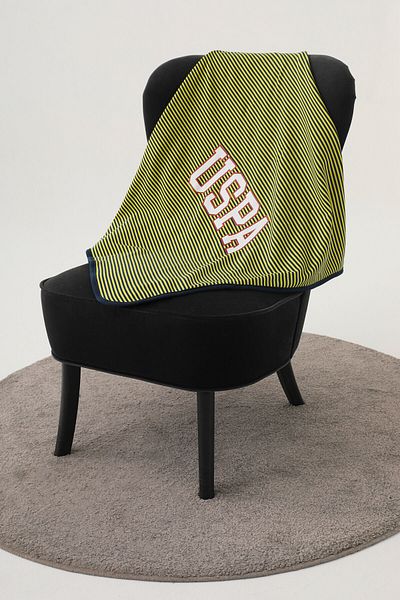 U.S. Polo Assn. U.S. Polo Assn Yellow Line Pattern Baby Blanket