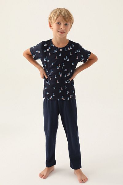 Arnetta Boy's Navy Blue Pajama Set