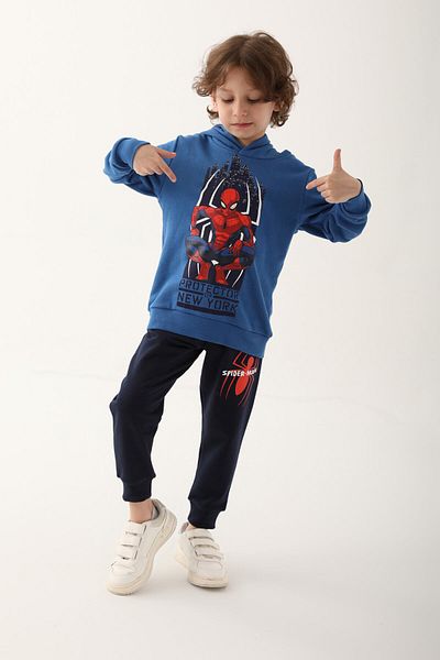 SPIDERMAN طقم بدلة رياضية للأولاد من ساكس بلو