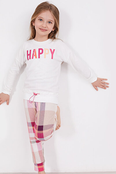 Arnetta Happy Cream Girl's Long Sleeve Pajama Set