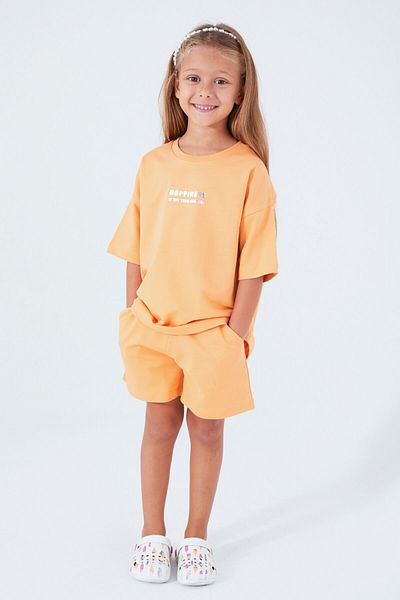 ROLY POLY Rolypoly girl's cream shorts set