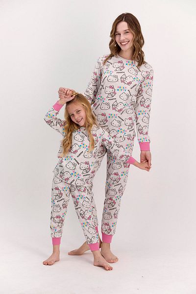 Hello Kitty Licensed Beige Melange Women's Pajama Set