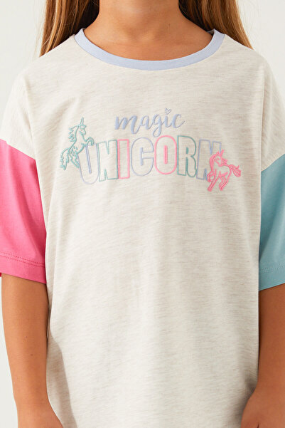 ROLY POLY Rolypoly Magic Unicorn Cream Girls Short Sleeve Shorts Set